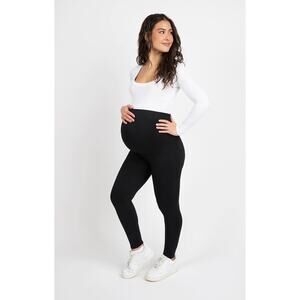 New Motherhood Maternity Black Over Belly Super Soft Size Large